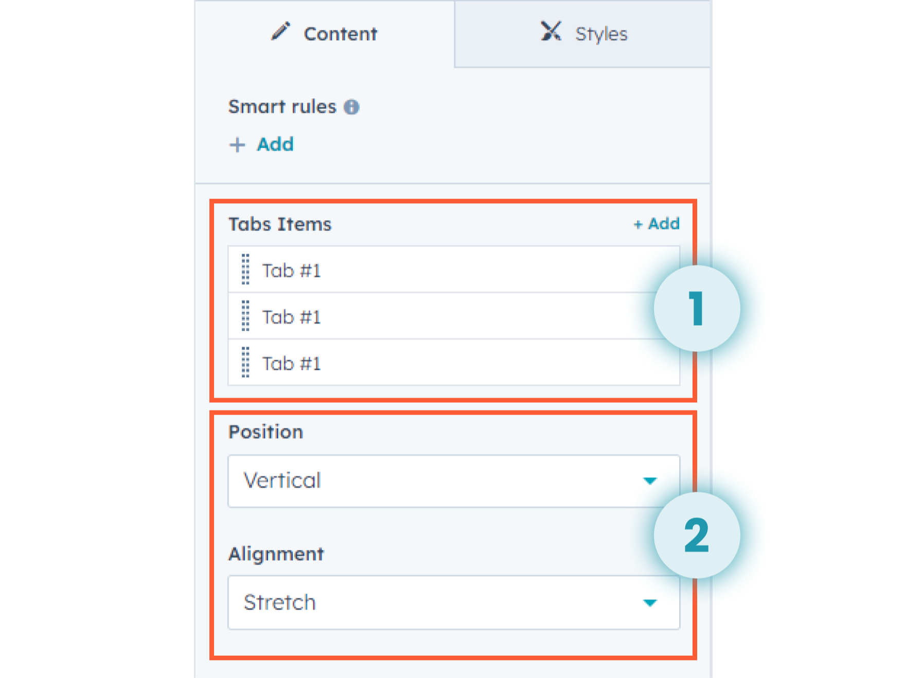 Diversely Customizable Tab Contents