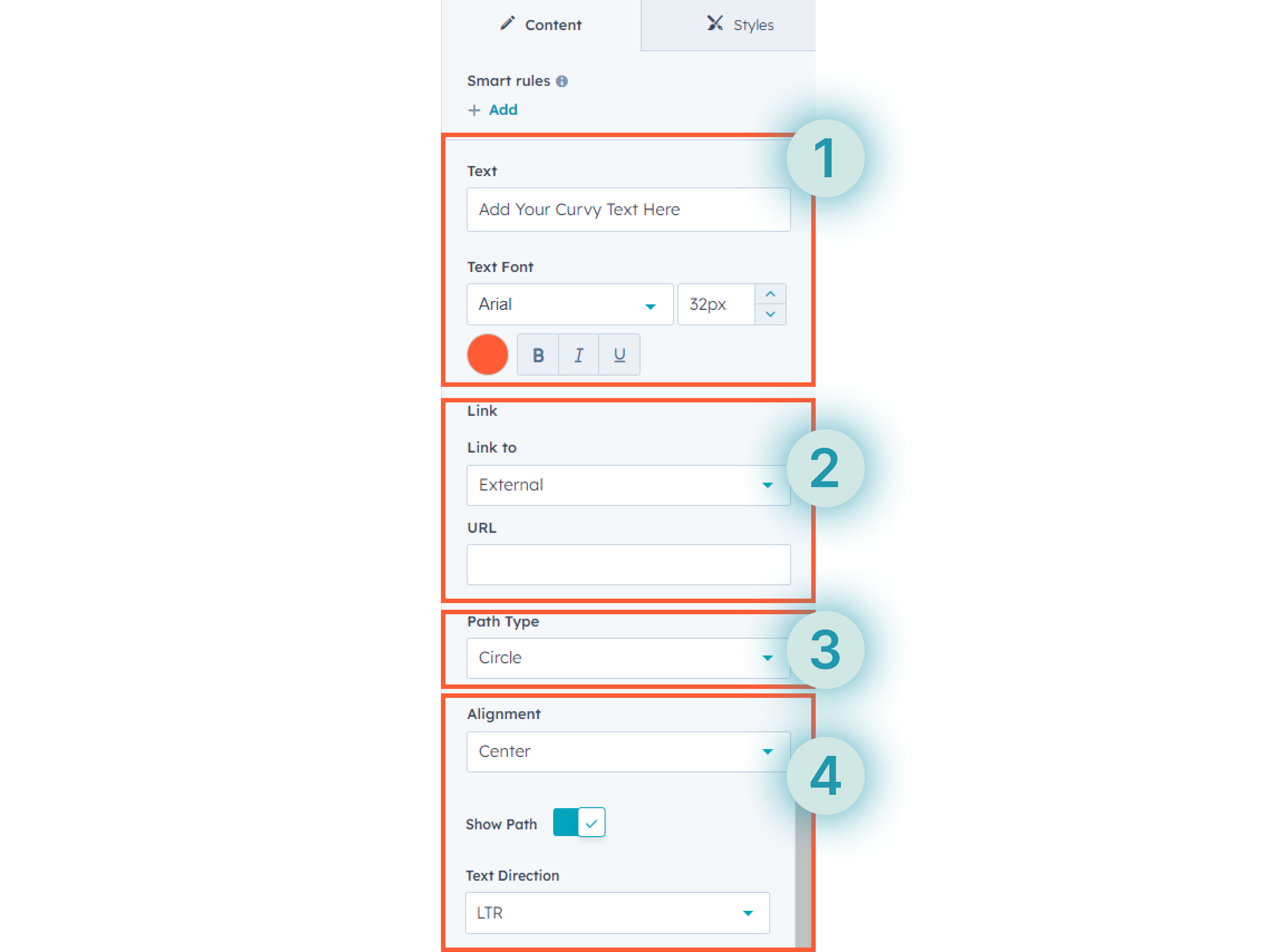 Customize Texts and Paths