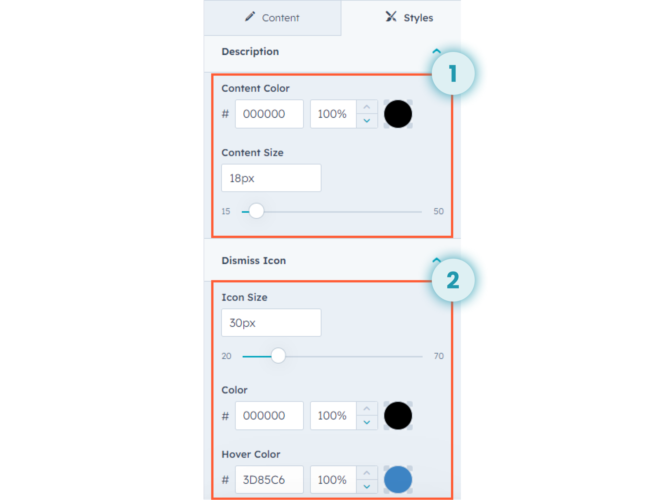 Customize Size, Color Palette, and Border