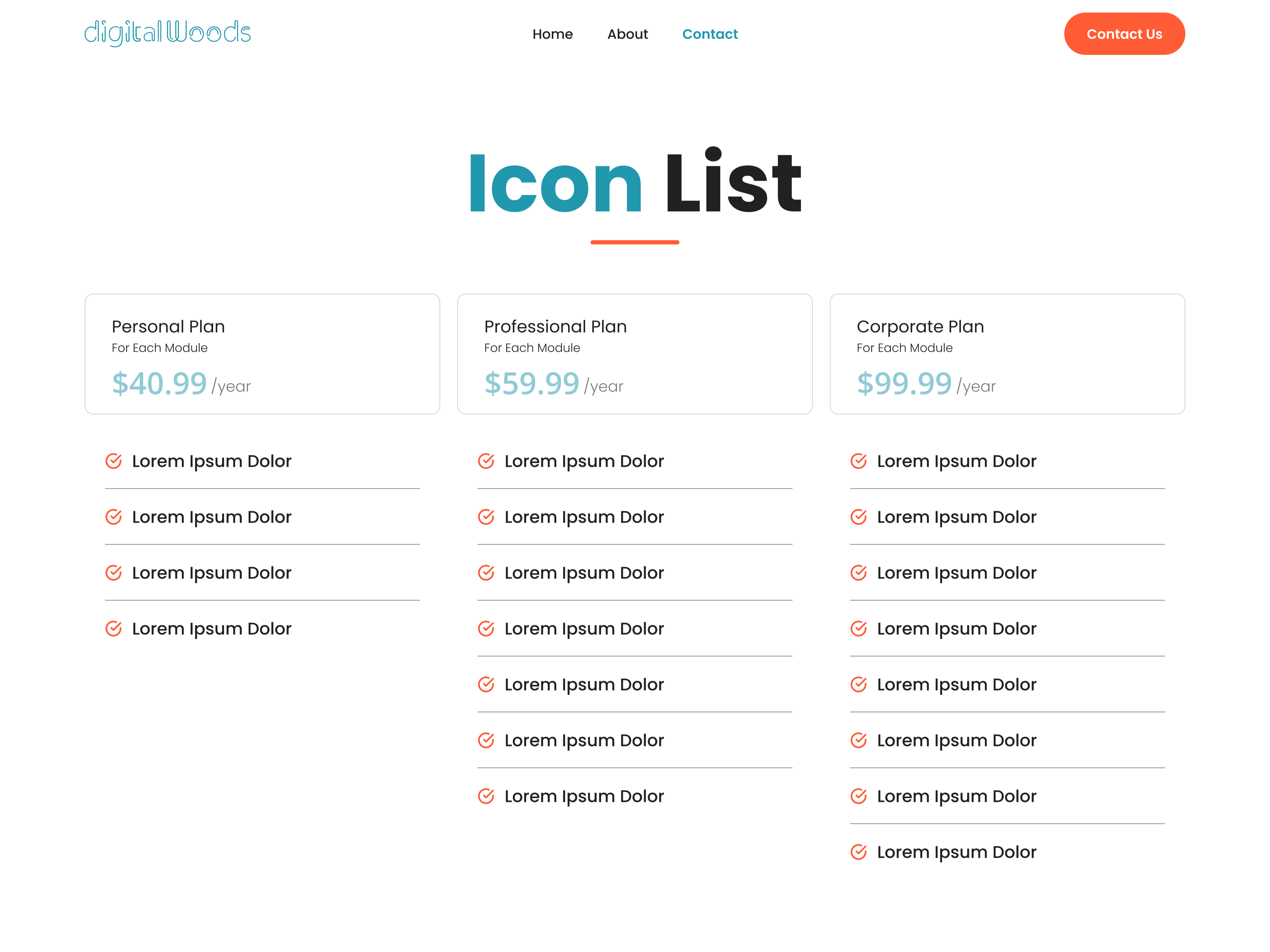 Streamline your content with our sleek icon list module - simplicity at its finest!