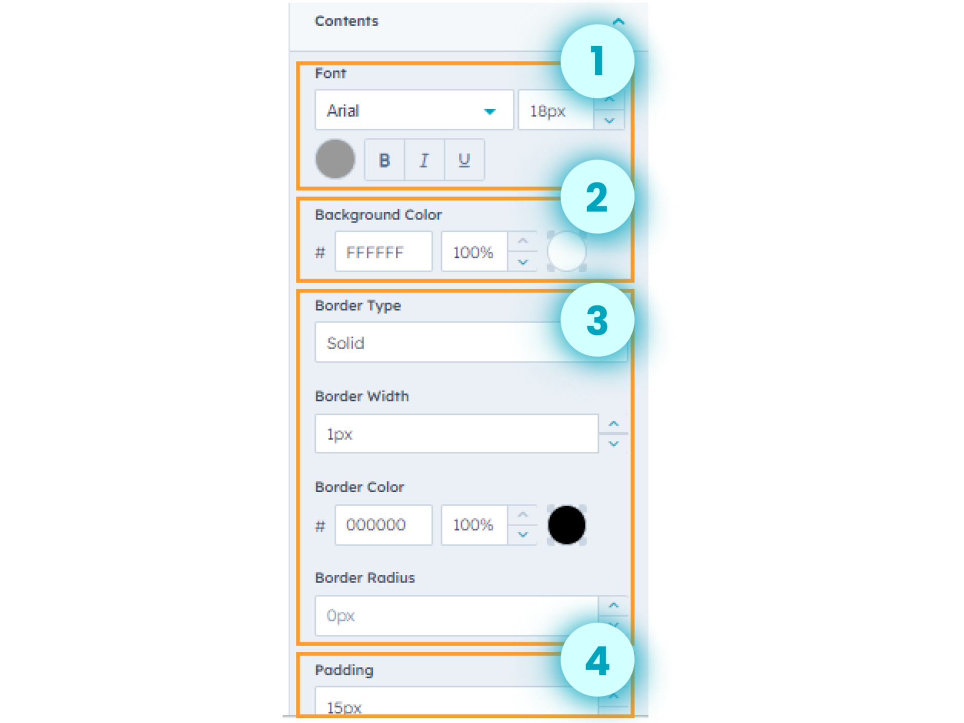 Custom Fonts, Background Color, Border