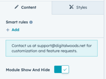 Hide Module Button