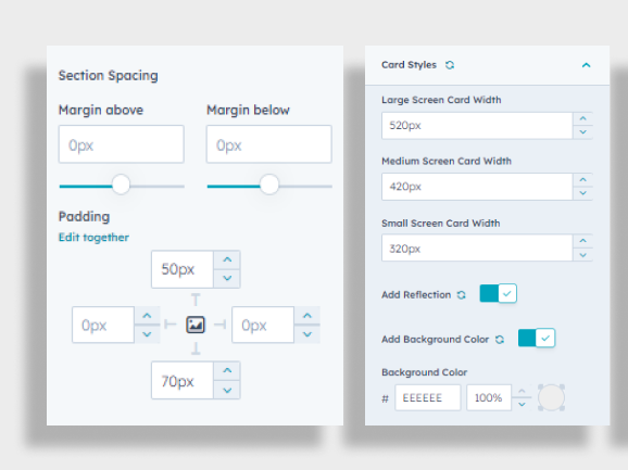 Define Spacing and Card Styles