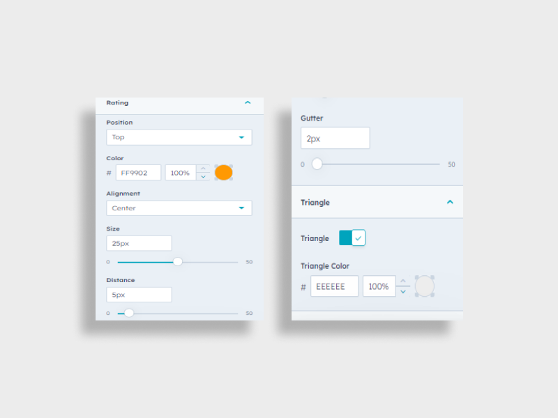 Customize Ratings and Triangles